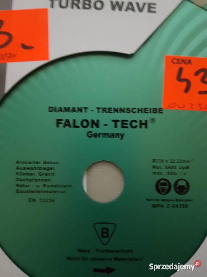 TARCZA DIAMENTOWA 230 x 222 mm TURBO FALON TECH Głogowa