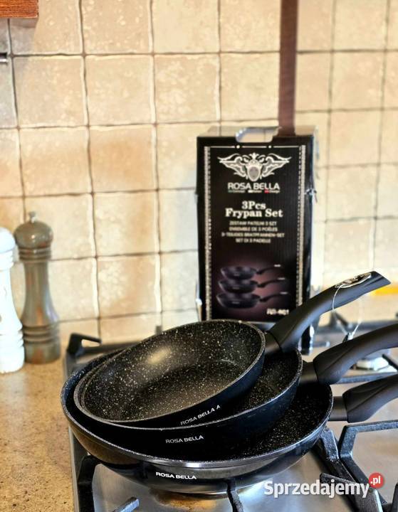 Komplet 3 patelni mazowieckie sprzedam