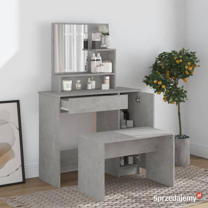 Zestaw z toaletką szarość betonu 865 x 35 x 136 mazowieckie Warszawa