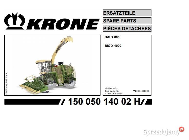 Krone BigX 1000 BigX 800 sieczkarnia katalog Pozostałe Kielce