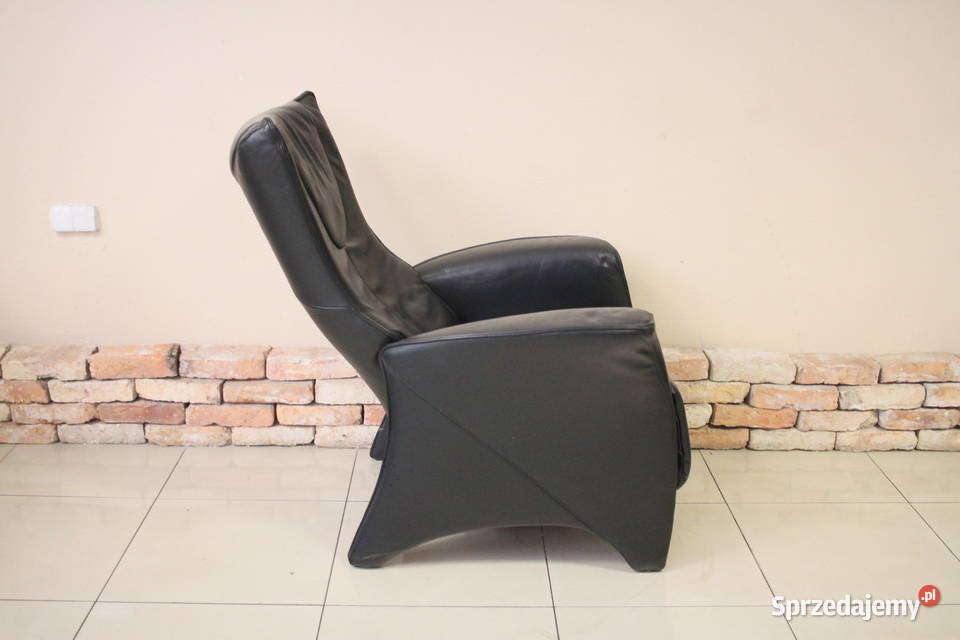 Wygodny fotel czarna skóra ROZKŁADANY Pszczyna sprzedam