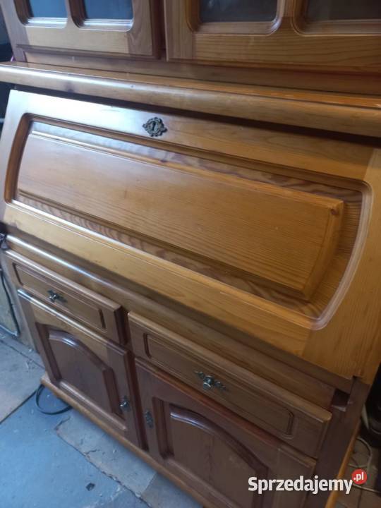 sosnowy drewniany komplet kredens komoda i