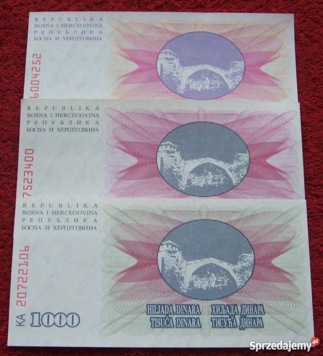 BOŚNIA I HERCEGOWINA Kolekcjonerskie Banknoty