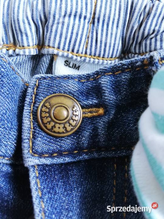 Jeansy skinny dziewczynki HM z kokardką 68 Katowice