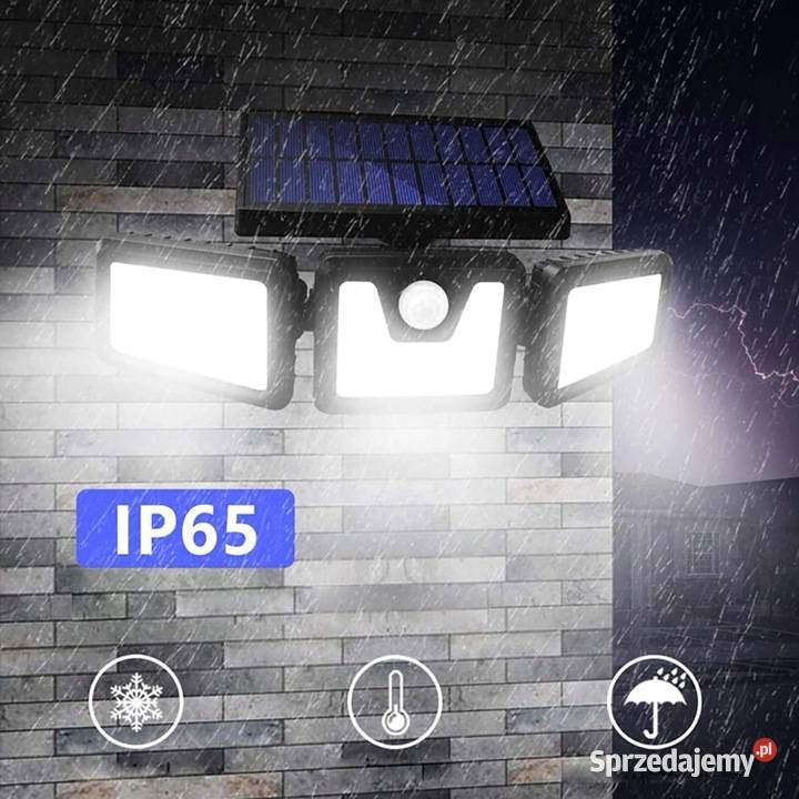 potrójna LAMPA SOLARNA LEDCZUJNIK Łódź
