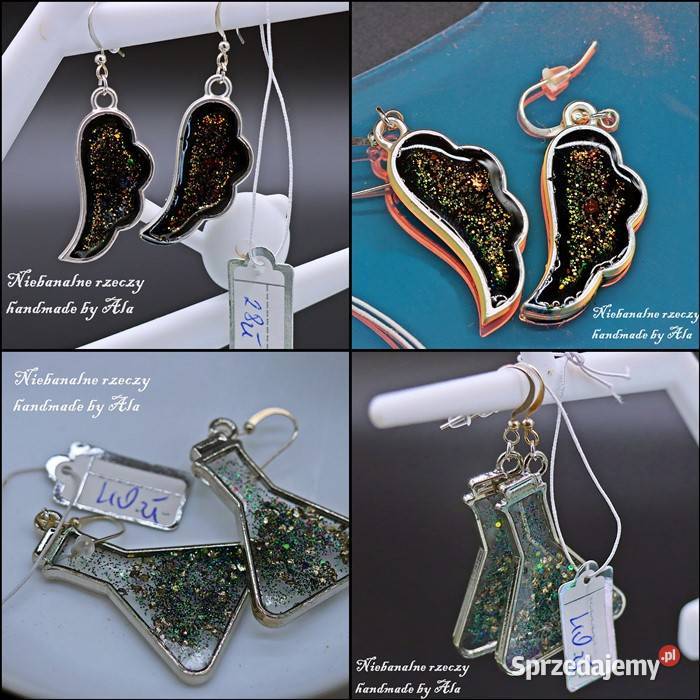 Kolczyki z żywicy łódzkie sprzedam