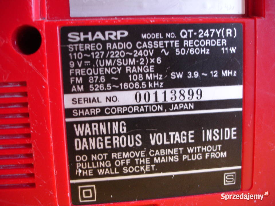 Radiomagnetofon SHARP QT247 Radioodtwarzacze