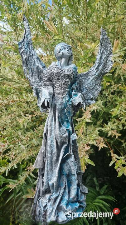 Anioł w szarości srebrze i turkusach Zamość sprzedam