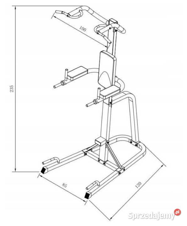 Duży stacjonarny drążek do podciągania i DIP Poznań