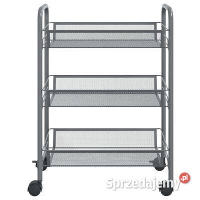 vidaXL 3piętrowy wózek kuchenny szary 46x26x64 Warszawa