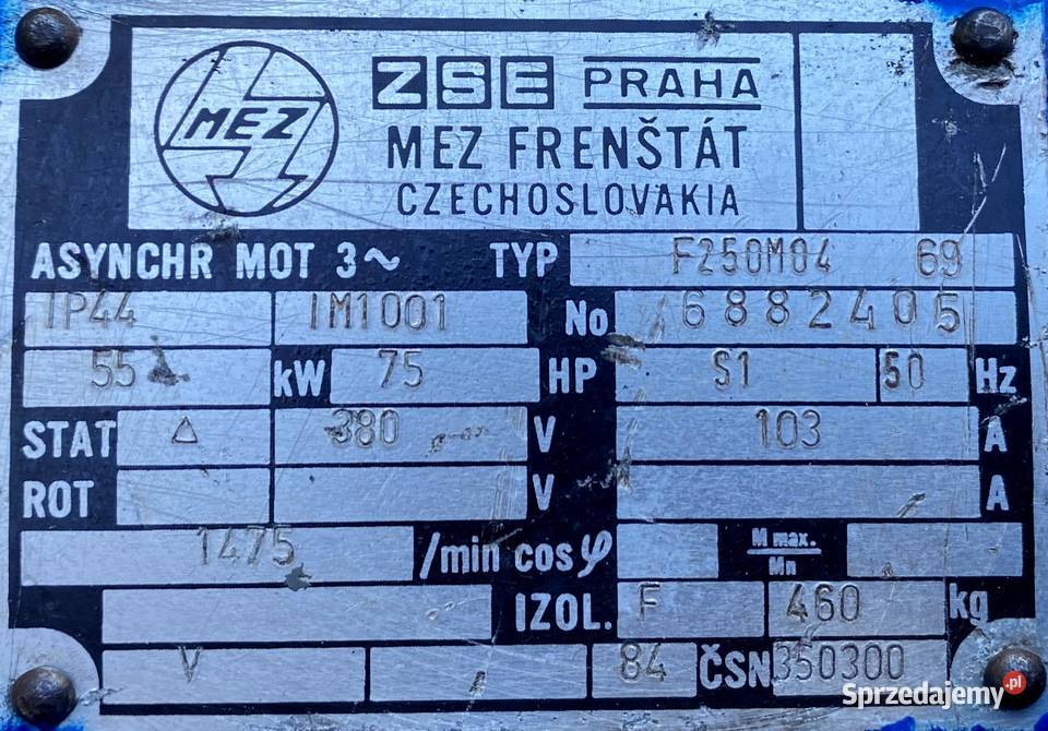 silnik elektryczny 55kW 1475obr 3fazowy