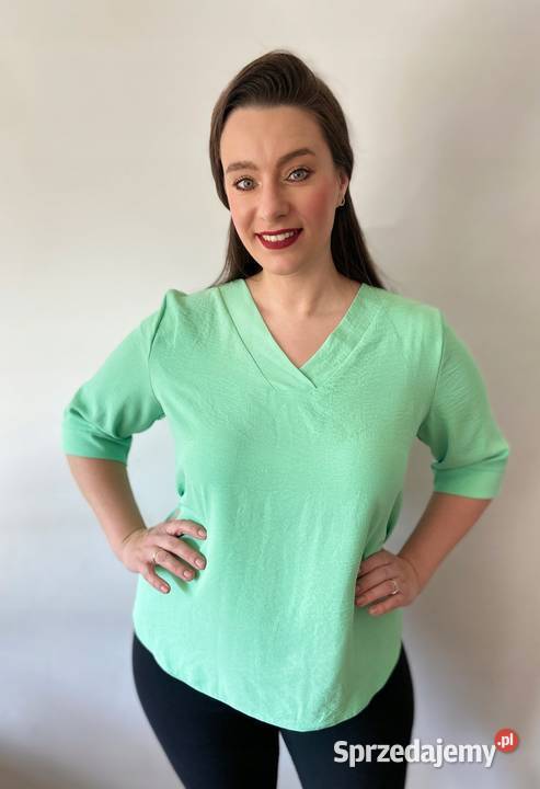 Bluzka TOP Kasia Styl MIĘTA 2XL 44 118 biust Rozmiar 52