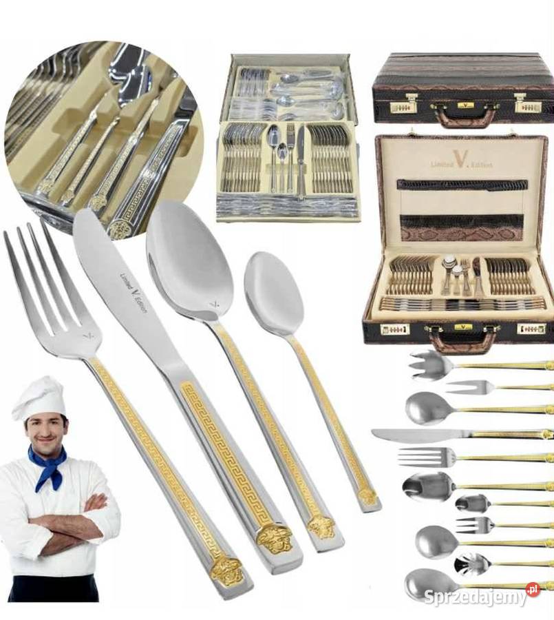 259 Walizka Versace sztućce 72 elementy na 12 Sztućce śląskie Zabrze sprzedam