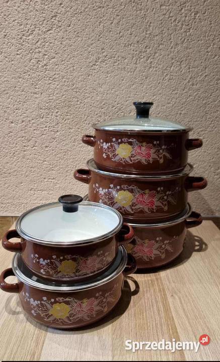 GARNKI EMALIOWANE 5 SZTUK Grodzisk Mazowiecki
