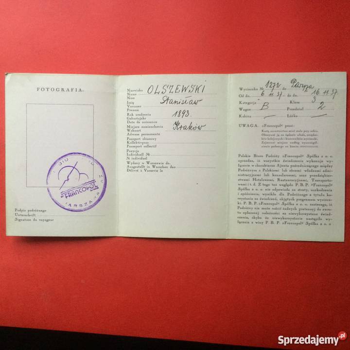 860 Karta Uczestnictwa w Wycieczce Antykwariat Szczecin