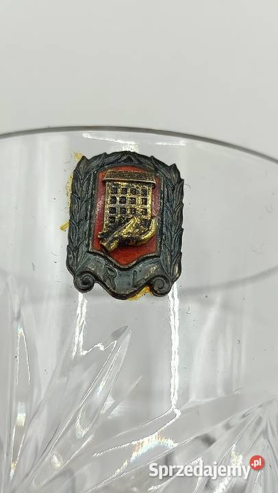 Róg obfitości szklany kryształowy z naklejką Zamość