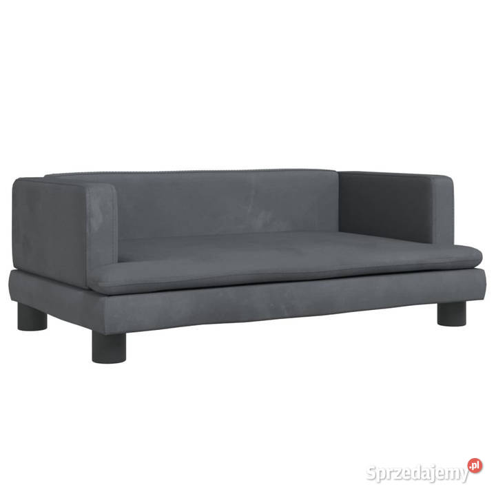 Sofa dzieci ciemnoszara 80x45x30 aksamit Warszawa