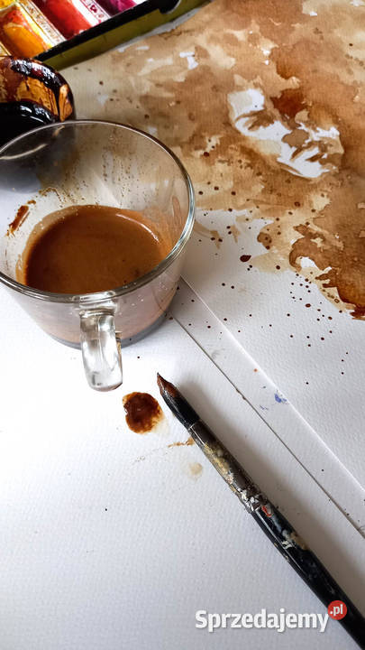 Wspomnienie obraz malowany kawą artystki Adriany