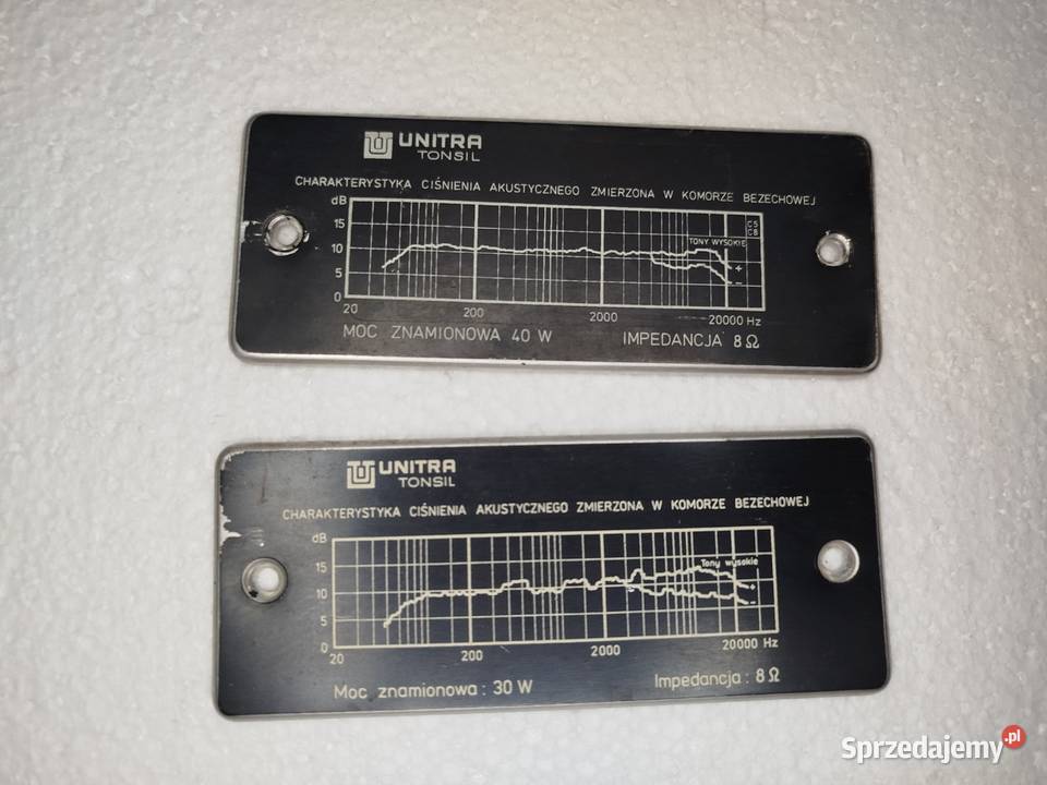 Tonsil ZG 40C tabliczka znamionowa Unitra łódzkie