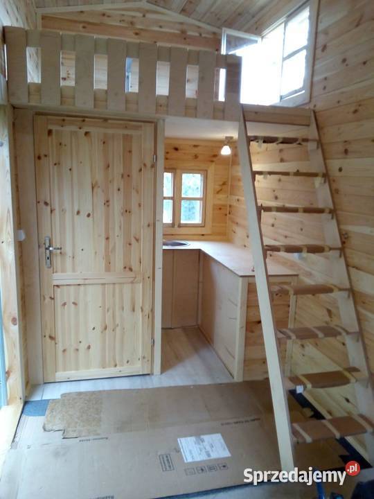 Mobilny drewniany domek z kuchnią łazienką i mazowieckie Borzęcin Duży