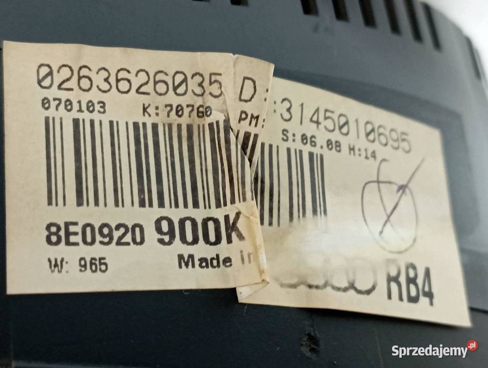LICZNIK EU 8E0920900K 19 TDI Audi A4 II 20002006 świętokrzyskie