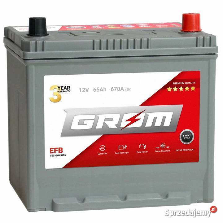 Akumulator GROM EFB STARTSTOP 65Ah 670A Japan łódzkie Pabianice