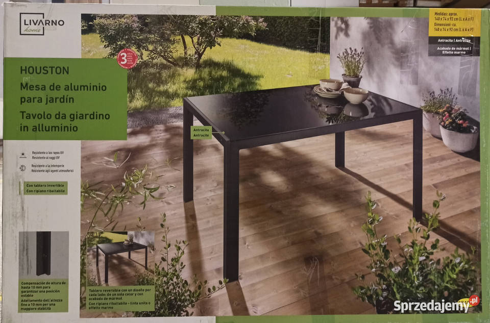Aluminiowy stół ogrodowy LIVARNO home Houston nowy