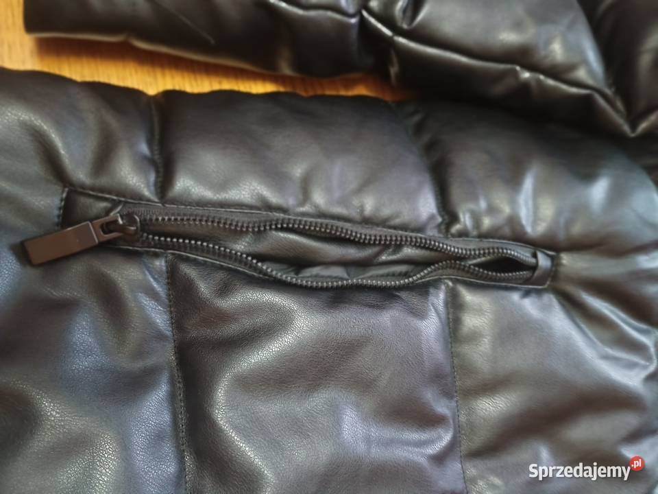 Płaszcz męski S Reserved eko skóra czarny design pomorskie Tczew