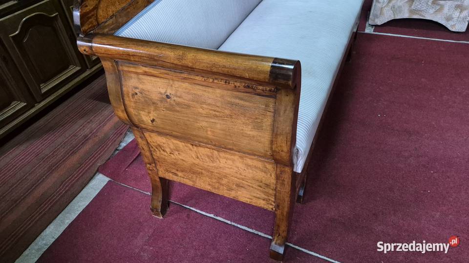 Stara sofa stylowa biedermeier antyk ze Szwecji tkanina kujawsko-pomorskie Sypniewo