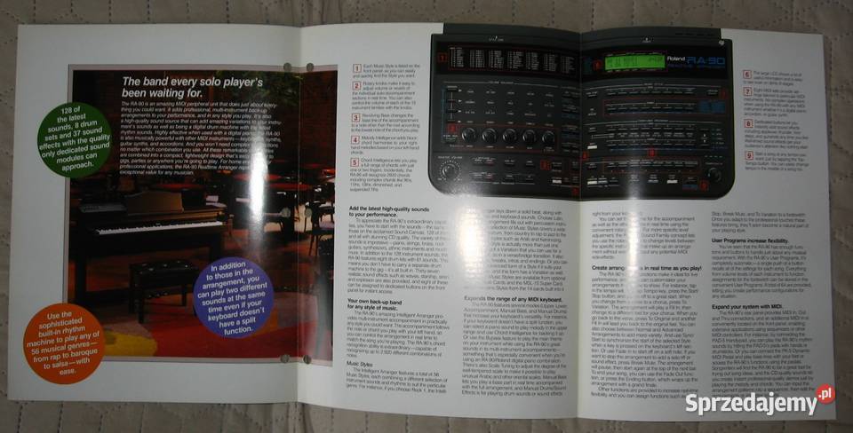 Roland RA90 Realtime Arranger broszura pomorskie sprzedam
