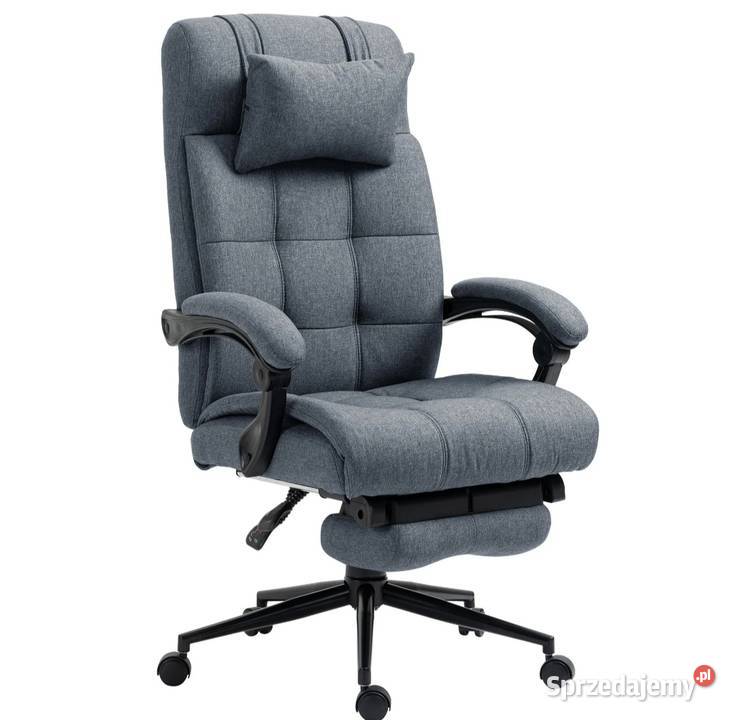 Krzesło biurowe Vinstto z podnóżkiem szary Brzesko