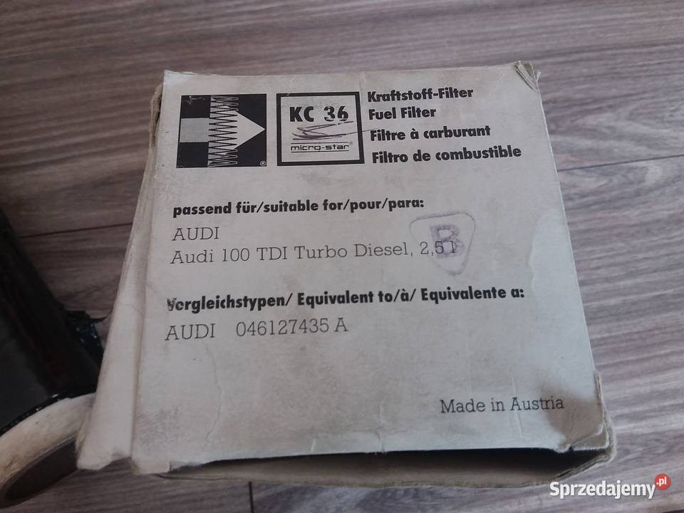 Filtr paliwa Knecht KC36 do Audi pomorskie Gdańsk sprzedam
