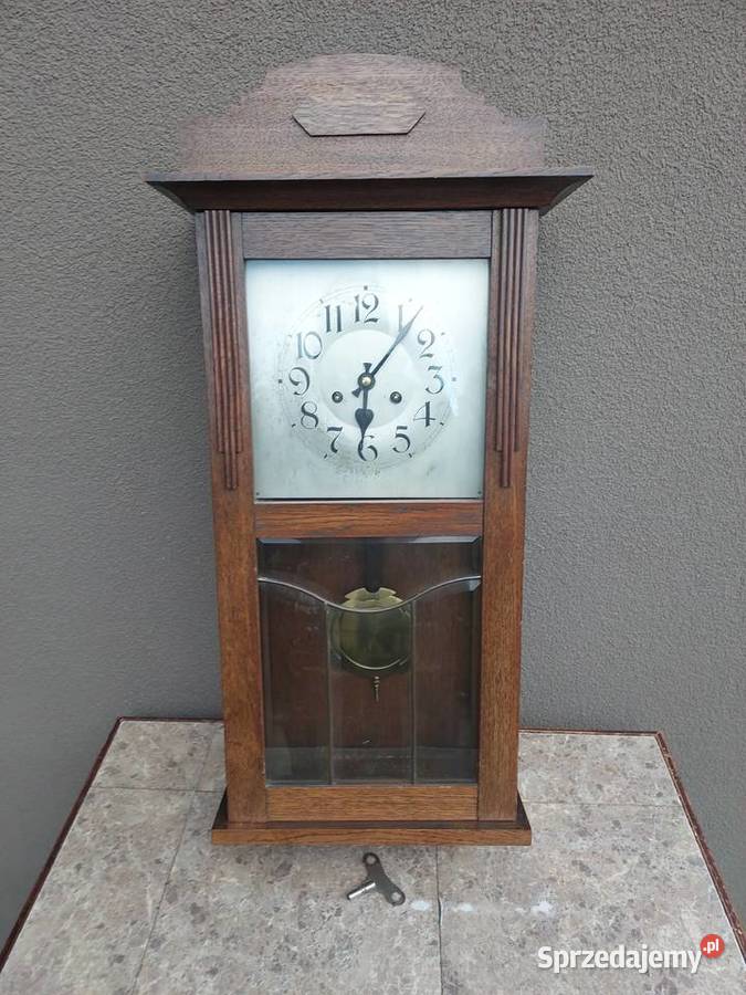 Stary zegar ścienny gabinetowy PHS przedwojenny Antyki pomorskie Tczew