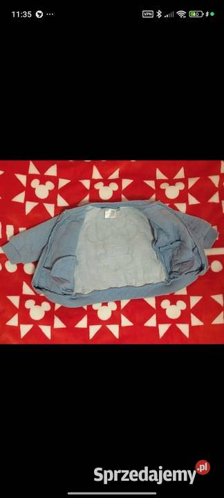 Śliczna bluzka dziewczynki Disney myszka Mickey szary/srebrny Warszawa