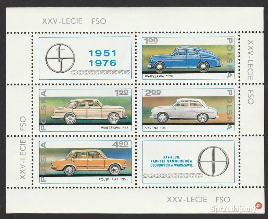 POLSKA 25 LAT FSO BLOK 1976 CZYSTE Łódź sprzedam