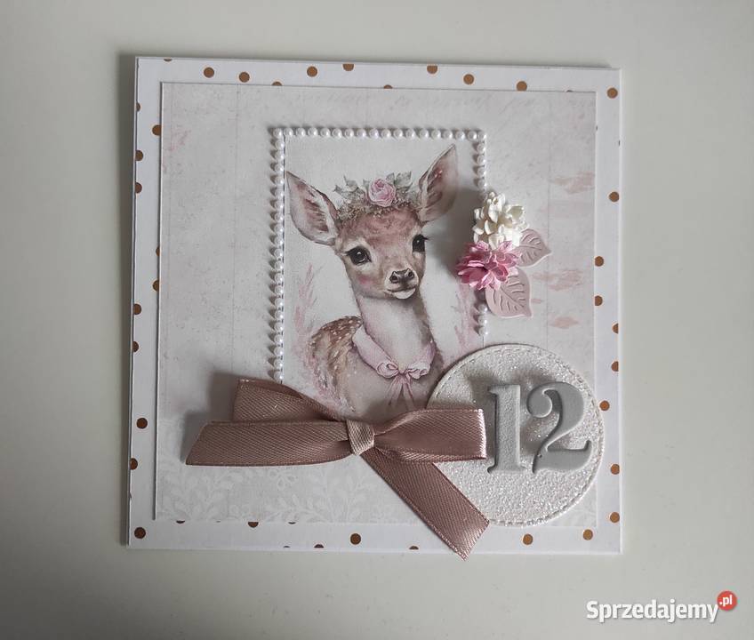 Kartka ręcznie robiona na urodziny urodzinowa z Łódź