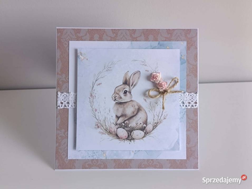 Kartka ręcznie robiona Świąteczna Wielkanoc 6 łódzkie Łódź