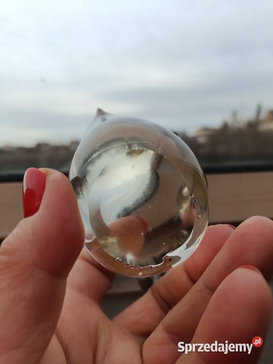 Szkło ptak wróbelek przycisk do papieru figurka