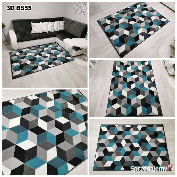 DYWAN 140X200 IDEA 3D TURKUS GĘSTY WŁOS Białystok
