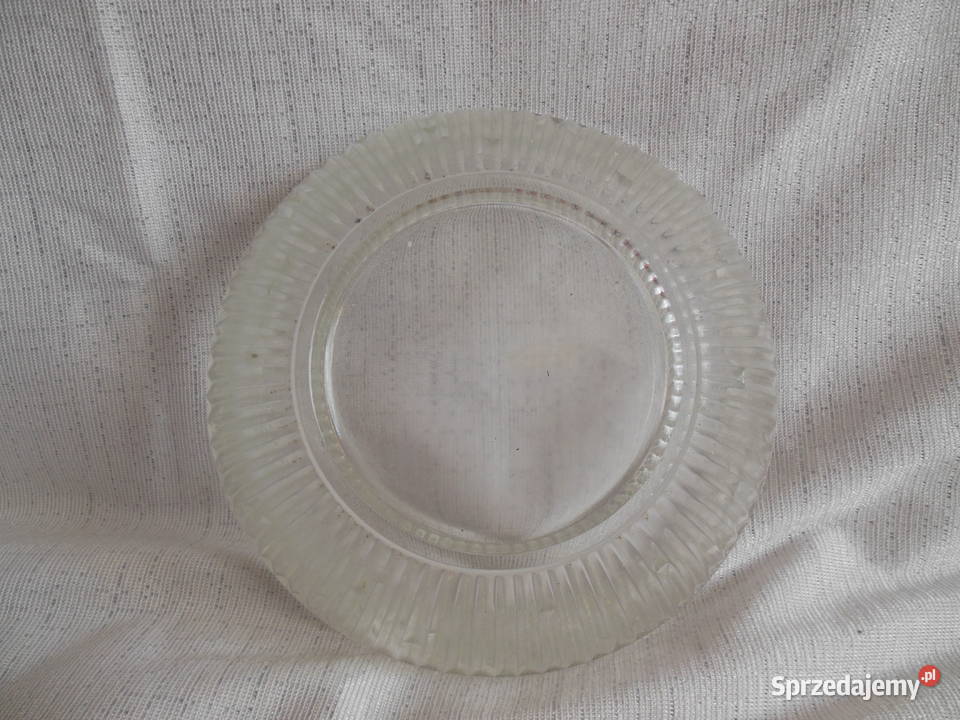 Salaterka duża szklana paskowana PRL Kielce