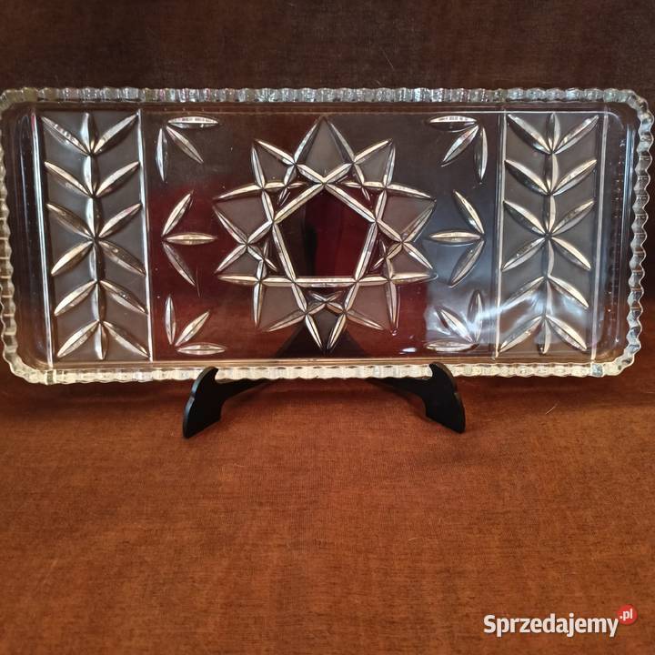 Piękna patera kryształowa na ciasta babkę Mikołów