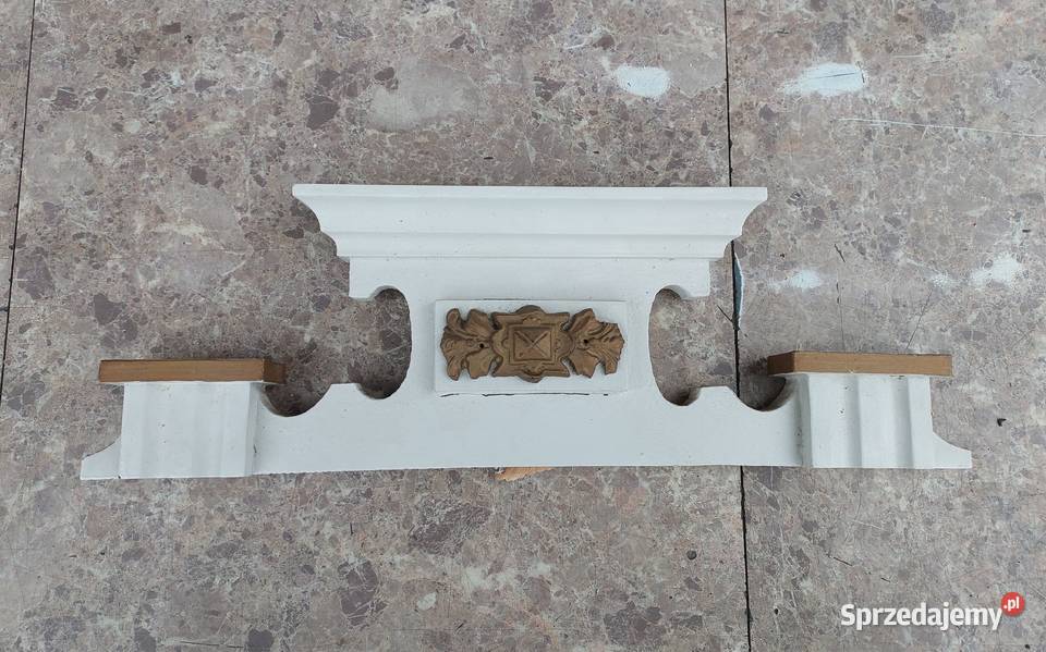 30 biała korona starego zegara szafki lustra itp Antyki