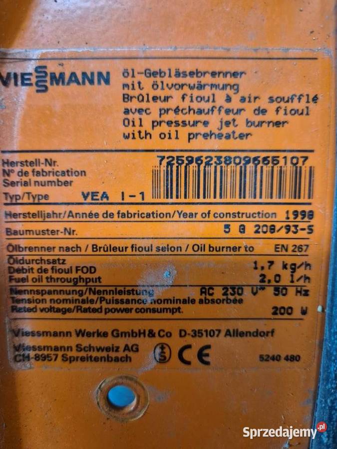 Kocioł Piec Viessmann vitola comferral na części
