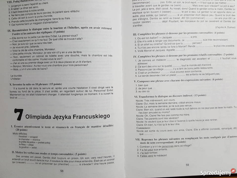 Książka Olimpiada języka francuskiego TESTY z Złotniki
