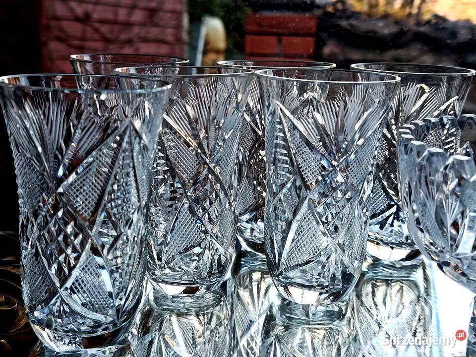 Zestaw kryształowy szklanki 6 sztuk miska Klenica