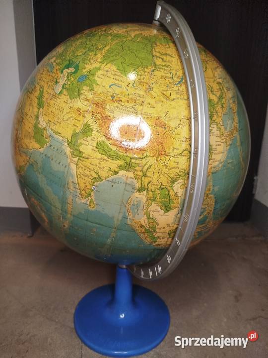 Zabytkowy globus duży PRL Zgierz