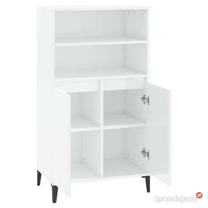 Wysoka szafka biała z połyskiem 60x36x110 Warszawa