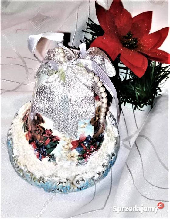 Dzwonek duży styropianowy handmade decoupage Warszawa