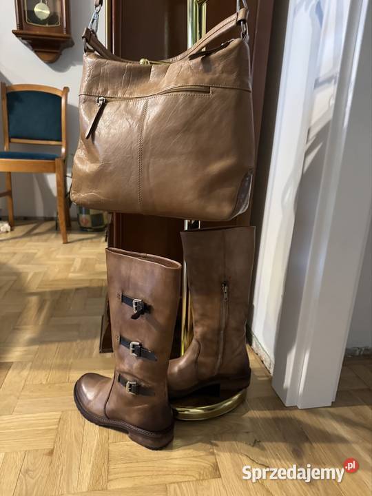 Komplet ze skóry naturalnej Venezia kozaki 37 i Częstochowa