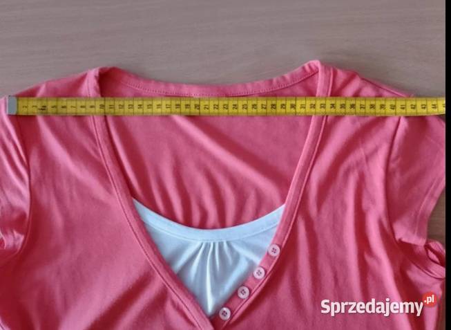 BLUZKA dekolt V rękawki motylek warstwowa